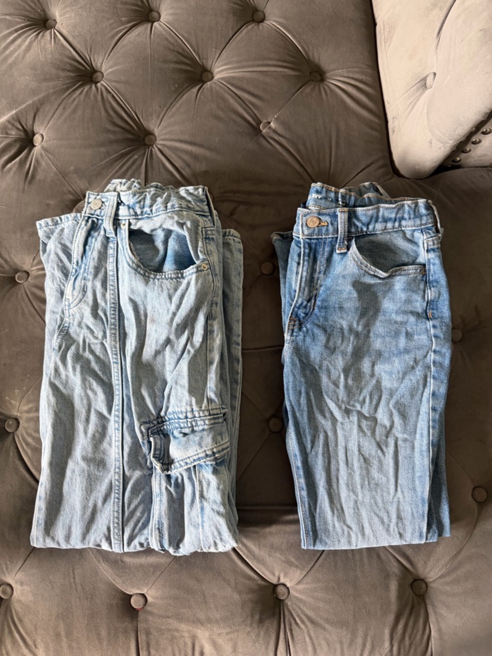 Old Navy Girls Light Wash Denim Jeans  (2 Pairs)